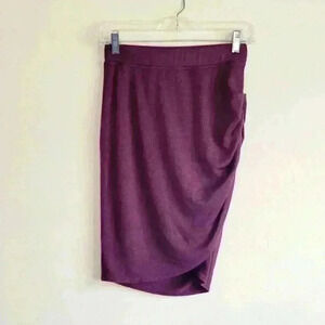 Wilfred free burgundy jersey side ruched pencil skirt small